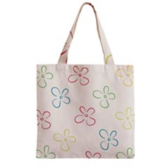 Flower Background Nature Floral Zipper Grocery Tote Bag by Simbadda