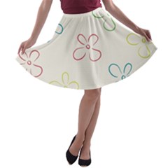 Flower Background Nature Floral A-line Skater Skirt