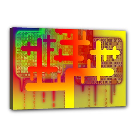 Binary Binary Code Binary System Canvas 18  X 12  by Simbadda