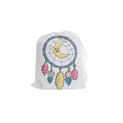 Cute Hand Drawn Dreamcatcher Illustration Drawstring Pouches (small)  by TastefulDesigns