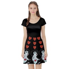 Color020a Short Sleeve Skater Dress Queen Of Hearts by galfawkes