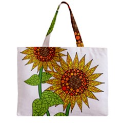 Sunflowers Flower Bloom Nature Zipper Mini Tote Bag by Simbadda
