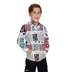 Mint Black Coral Heart Paisley Wind Breaker (kids) by Simbadda