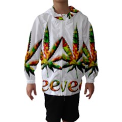 Marijuana Leaf Bright Graphic Hooded Wind Breaker (kids) by Simbadda