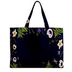 Spring Wind Flower Floral Leaf Star Purple Green Frame Zipper Mini Tote Bag by Alisyart