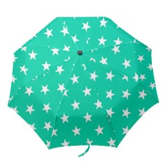 Star Pattern Paper Green Folding Umbrellas by Alisyart