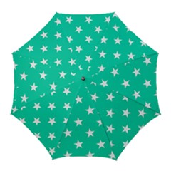 Star Pattern Paper Green Golf Umbrellas