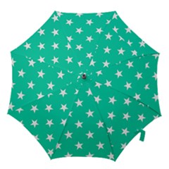 Star Pattern Paper Green Hook Handle Umbrellas (medium)