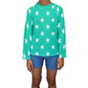 Star Pattern Paper Green Kids  Long Sleeve Swimwear View1