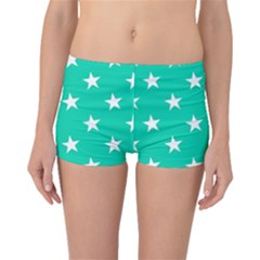 Star Pattern Paper Green Boyleg Bikini Bottoms