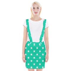 Star Pattern Paper Green Suspender Skirt by Alisyart