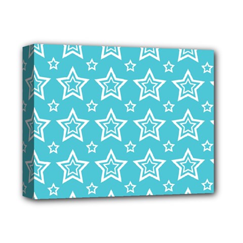 Star Blue White Line Space Sky Deluxe Canvas 14  X 11  by Alisyart