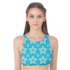 Star Blue White Line Space Sky Tank Bikini Top by Alisyart