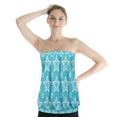 Star Blue White Line Space Sky Strapless Top by Alisyart