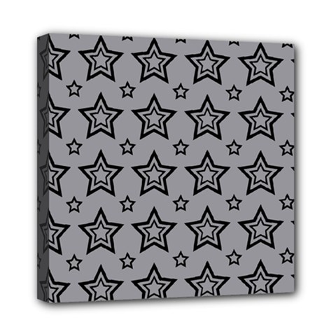 Star Grey Black Line Space Mini Canvas 8  X 8  by Alisyart