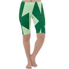 Starburst Shapes Large Circle Green Cropped Leggings 