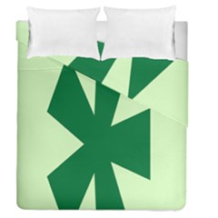 Starburst Shapes Large Circle Green Duvet Cover Double Side (queen Size) by Alisyart