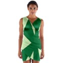 Starburst Shapes Large Circle Green Wrap Front Bodycon Dress View1