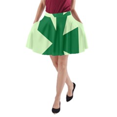 Starburst Shapes Large Circle Green A-line Pocket Skirt by Alisyart