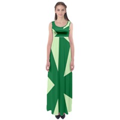 Starburst Shapes Large Circle Green Empire Waist Maxi Dress