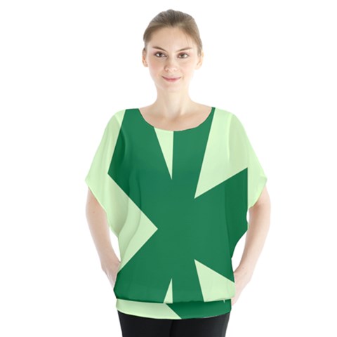 Starburst Shapes Large Circle Green Blouse by Alisyart