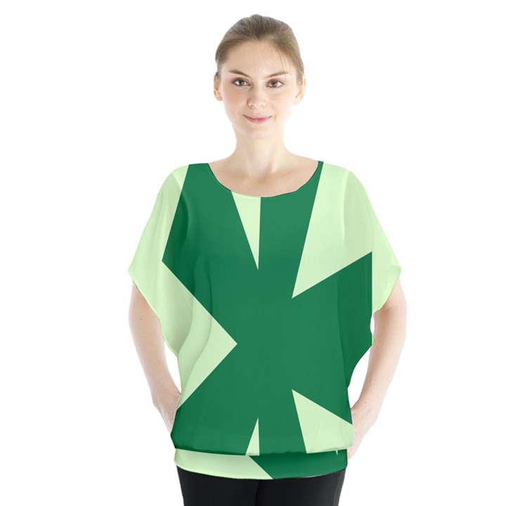 Starburst Shapes Large Circle Green Blouse