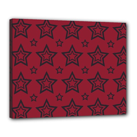 Star Red Black Line Space Canvas 20  X 16 