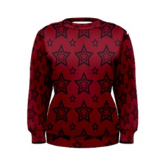 Star Red Black Line Space Women s Sweatshirt by Alisyart