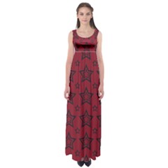 Star Red Black Line Space Empire Waist Maxi Dress by Alisyart