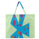 Starburst Shapes Large Circle Green Blue Red Orange Circle Zipper Large Tote Bag View1