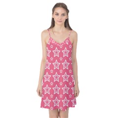 Star Pink White Line Space Camis Nightgown