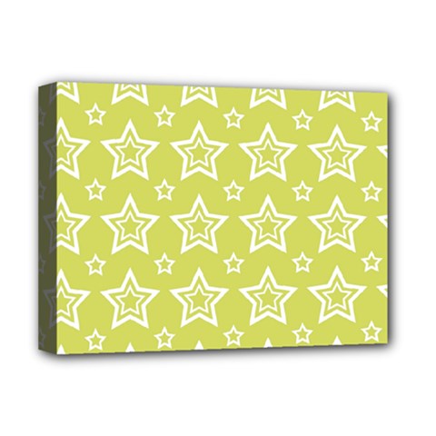 Star Yellow White Line Space Deluxe Canvas 16  X 12  