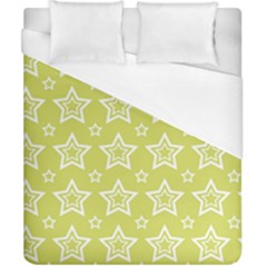 Star Yellow White Line Space Duvet Cover (california King Size) by Alisyart