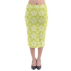 Star Yellow White Line Space Midi Pencil Skirt by Alisyart