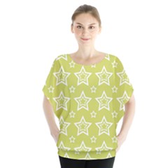 Star Yellow White Line Space Blouse