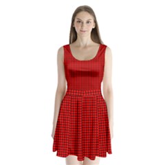 Red And Black Split Back Mini Dress  by PhotoNOLA