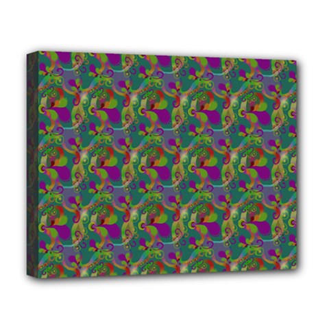 Pattern Abstract Paisley Swirls Deluxe Canvas 20  X 16   by Simbadda