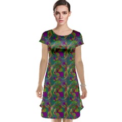 Pattern Abstract Paisley Swirls Cap Sleeve Nightdress by Simbadda