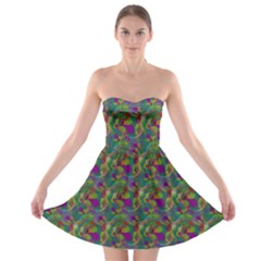 Pattern Abstract Paisley Swirls Strapless Bra Top Dress by Simbadda