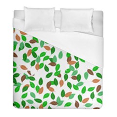 Leaves True Leaves Autumn Green Duvet Cover (full/ Double Size) by Simbadda