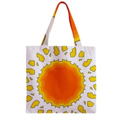 Sun Hot Orange Yrllow Light Zipper Grocery Tote Bag by Alisyart