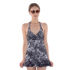 Fern Raindrops Spiderweb Cobweb Halter Swimsuit Dress by Simbadda