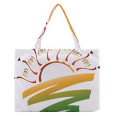 Sunset Spring Graphic Red Gold Orange Green Medium Zipper Tote Bag