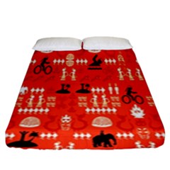 Traditional Wayang Fitted Sheet (king Size) by Alisyart