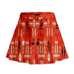 Traditional Wayang Mini Flare Skirt by Alisyart