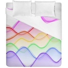Twizzling Brain Waves Neon Wave Rainbow Color Pink Red Yellow Green Purple Blue Duvet Cover Double Side (california King Size)