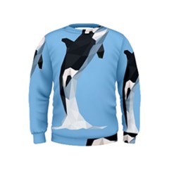 Whale Animals Sea Beach Blue Jump Illustrations Kids  Sweatshirt by Alisyart