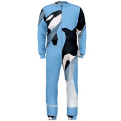 Whale Animals Sea Beach Blue Jump Illustrations Onepiece Jumpsuit (men)  by Alisyart