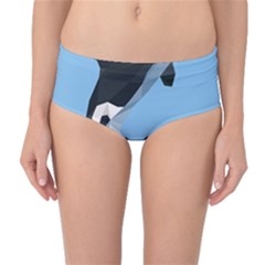 Whale Animals Sea Beach Blue Jump Illustrations Mid-waist Bikini Bottoms by Alisyart