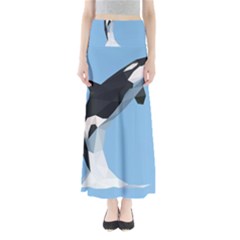 Whale Animals Sea Beach Blue Jump Illustrations Maxi Skirts